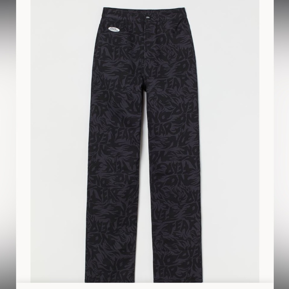Women’s H&M NO FEAR Loose Fit Twill 5 Pocket High Waist XXL Skateboard Pants